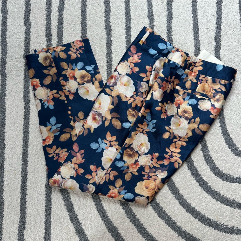 J. Crew Crop Pants Vibrant Floral Size 0